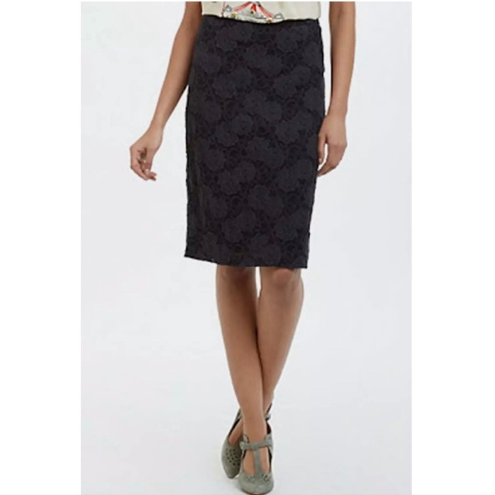 NWOT ANTHROPOLOGIE MAEVE | Black Lace Alva Pencil Skirt Sz Small